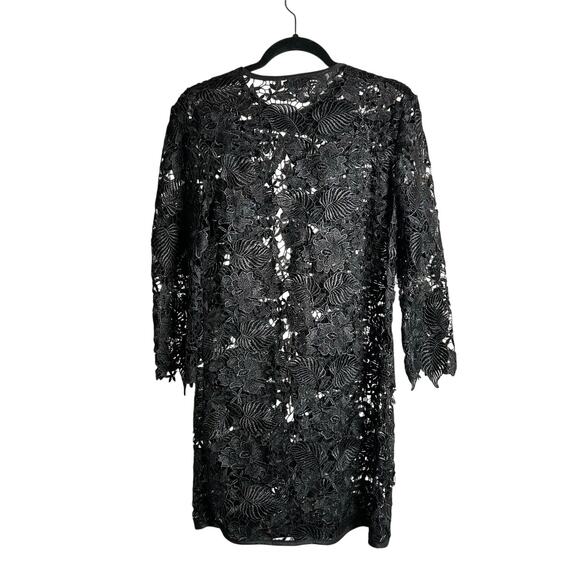 SAN FRANCISCO Black Lace Cover Jacket Well Made Vintage? Polyester Size XS - Picture 2 of 5
